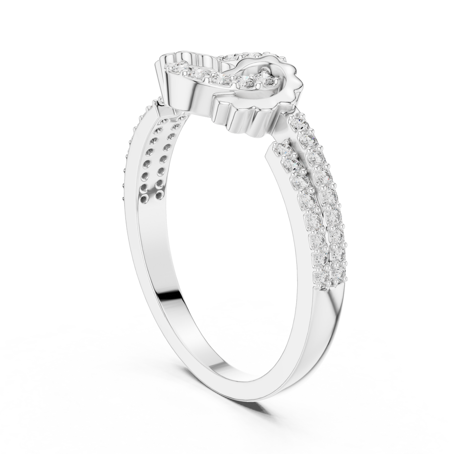 White Gold Round Cut Lab Diamond Eternity Circle Ring
