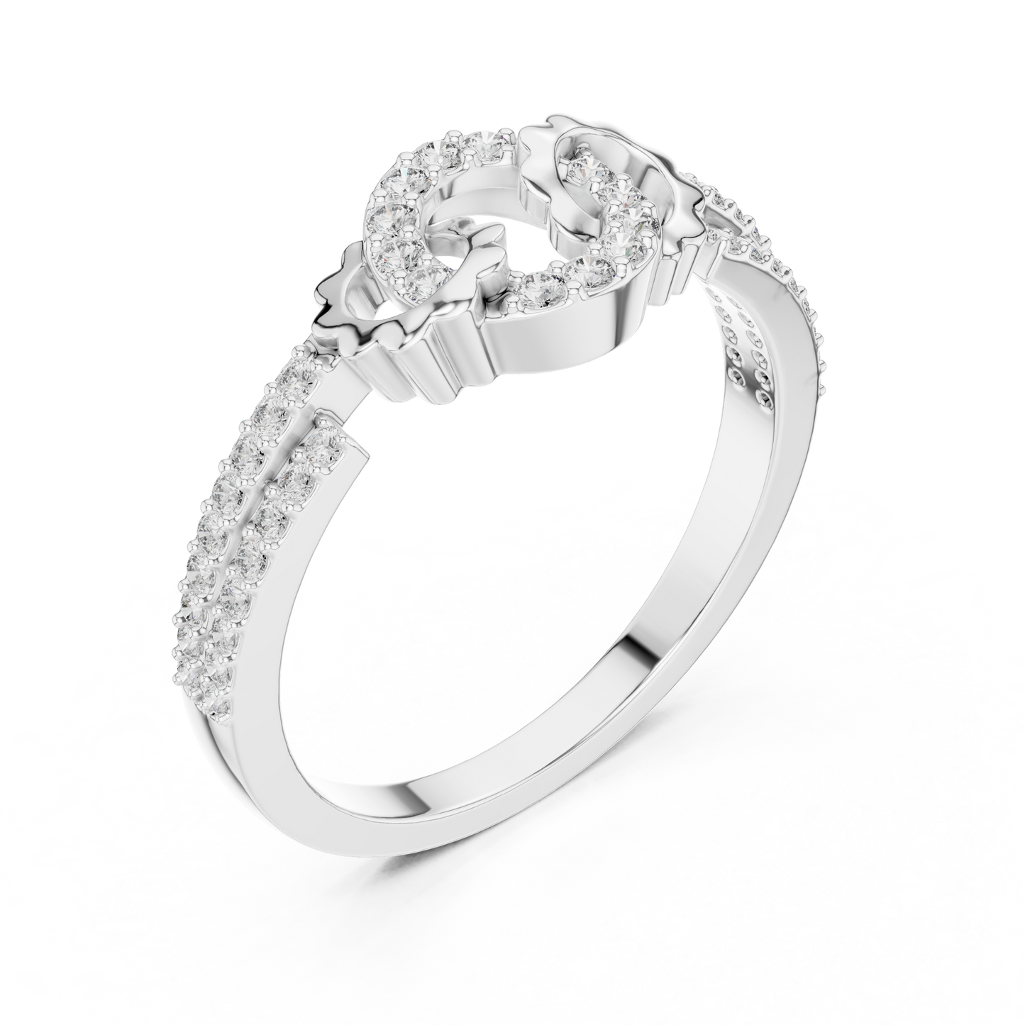 White Gold Round Cut Lab Diamond Eternity Circle Ring