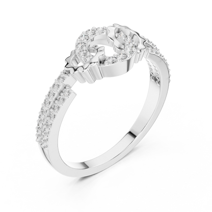 White Gold Round Cut Lab Diamond Eternity Circle Ring
