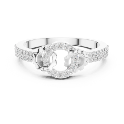 White Gold Round Cut Lab Diamond Eternity Circle Ring