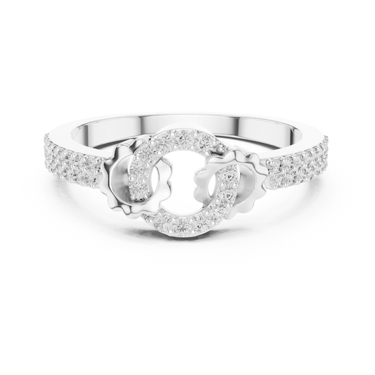 White Gold Round Cut Lab Diamond Eternity Circle Ring