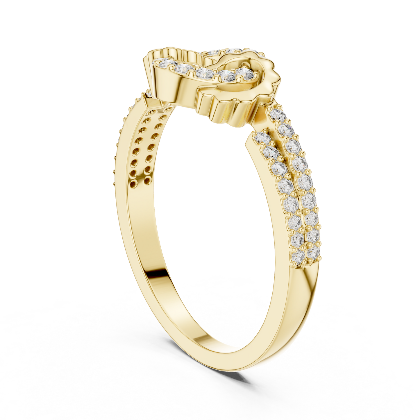 White Gold Round Cut Lab Diamond Eternity Circle Ring