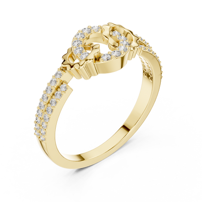 White Gold Round Cut Lab Diamond Eternity Circle Ring
