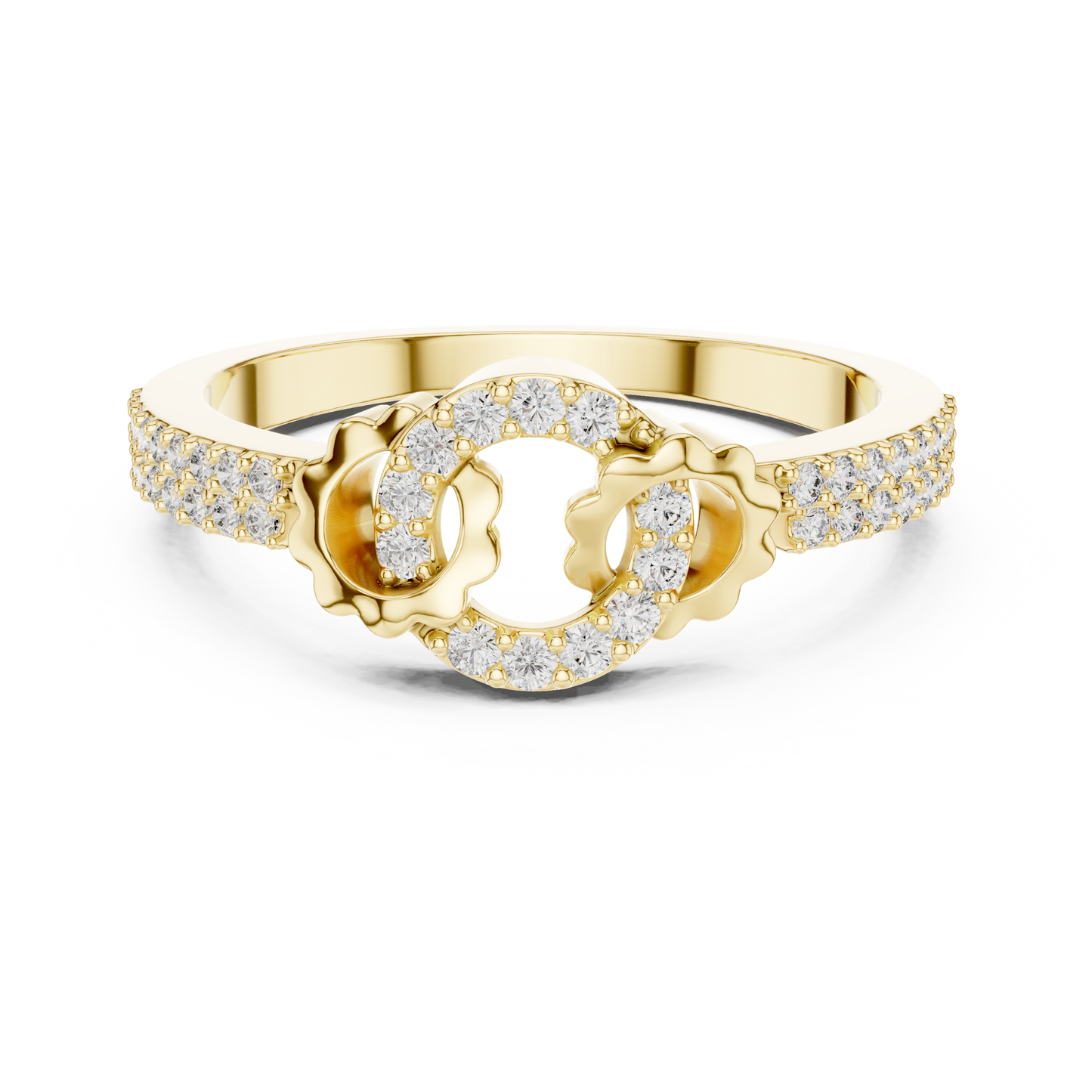 White Gold Round Cut Lab Diamond Eternity Circle Ring