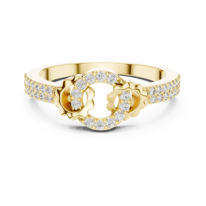 White Gold Round Cut Lab Diamond Eternity Circle Ring