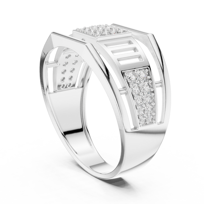 Geometric Rose Gold Round Cut Lab Grow Diamond Engagement Ring
