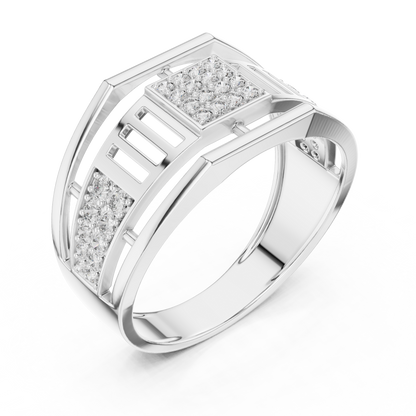 Geometric Rose Gold Round Cut Lab Grow Diamond Engagement Ring
