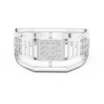 Geometric Rose Gold Round Cut Lab Grow Diamond Engagement Ring