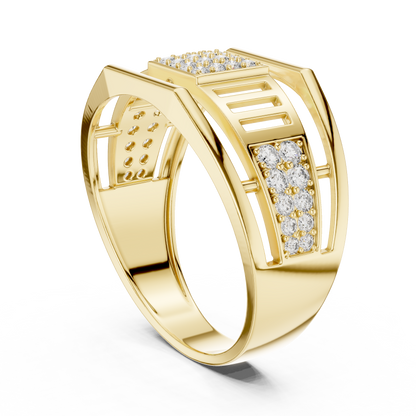 Geometric Rose Gold Round Cut Lab Grow Diamond Engagement Ring