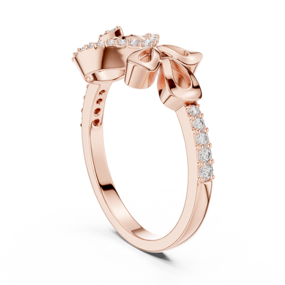 Lab Grown Diamond Teardrop Shield Ring in 14K Rose Gold