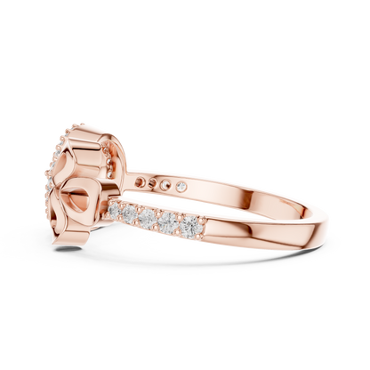 Lab Grown Diamond Teardrop Shield Ring in 14K Rose Gold