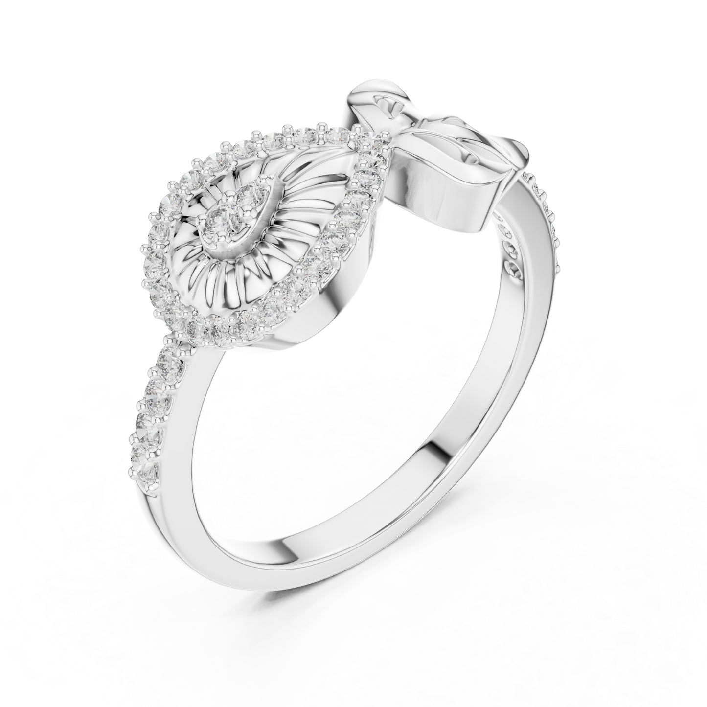 Lab Grown Diamond Teardrop Shield Ring in 14K Rose Gold