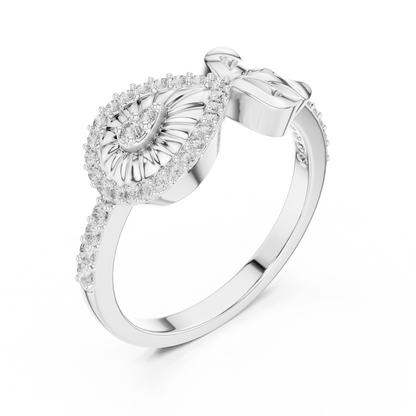 Lab Grown Diamond Teardrop Shield Ring in 14K Rose Gold