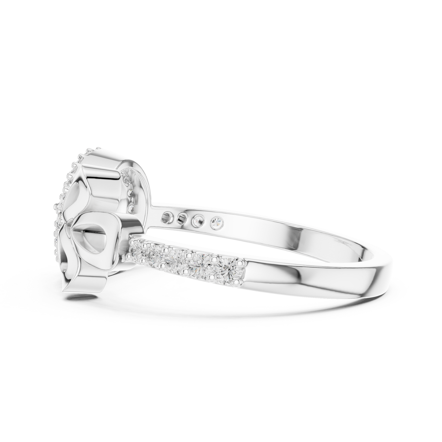 Lab Grown Diamond Teardrop Shield Ring in 14K Rose Gold