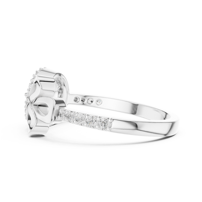 Lab Grown Diamond Teardrop Shield Ring in 14K Rose Gold