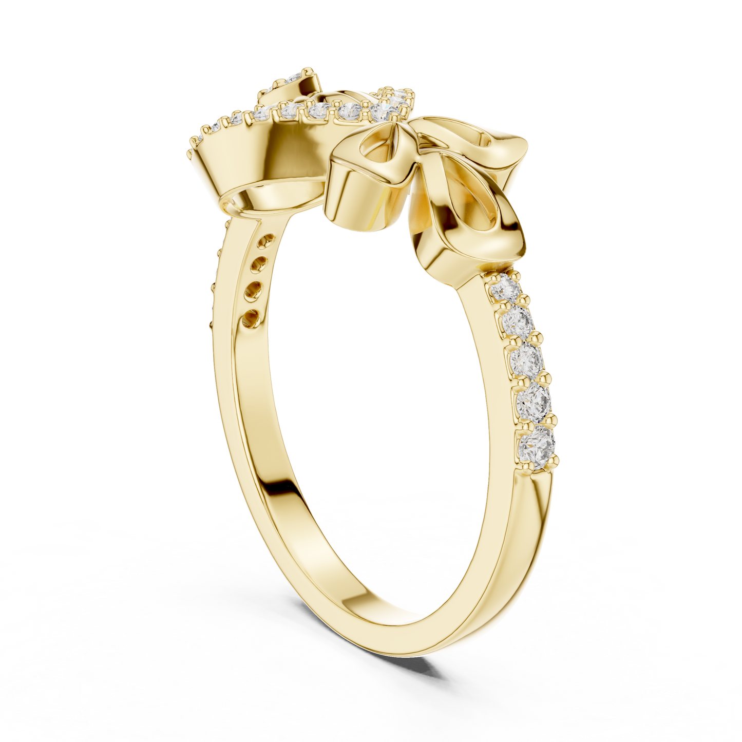 Lab Grown Diamond Teardrop Shield Ring in 14K Rose Gold