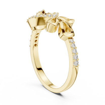 Lab Grown Diamond Teardrop Shield Ring in 14K Rose Gold
