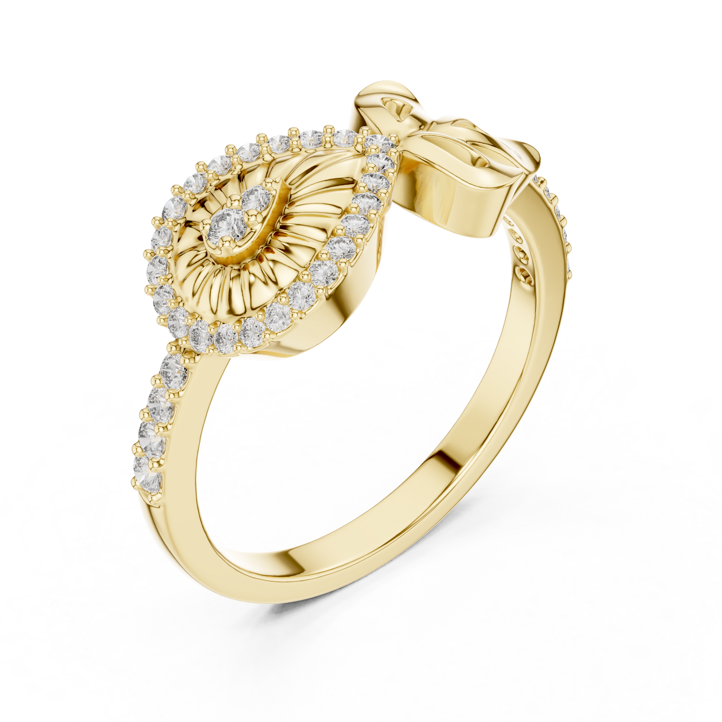 Lab Grown Diamond Teardrop Shield Ring in 14K Rose Gold