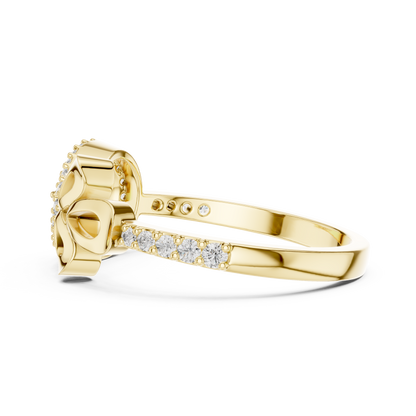 Lab Grown Diamond Teardrop Shield Ring in 14K Rose Gold