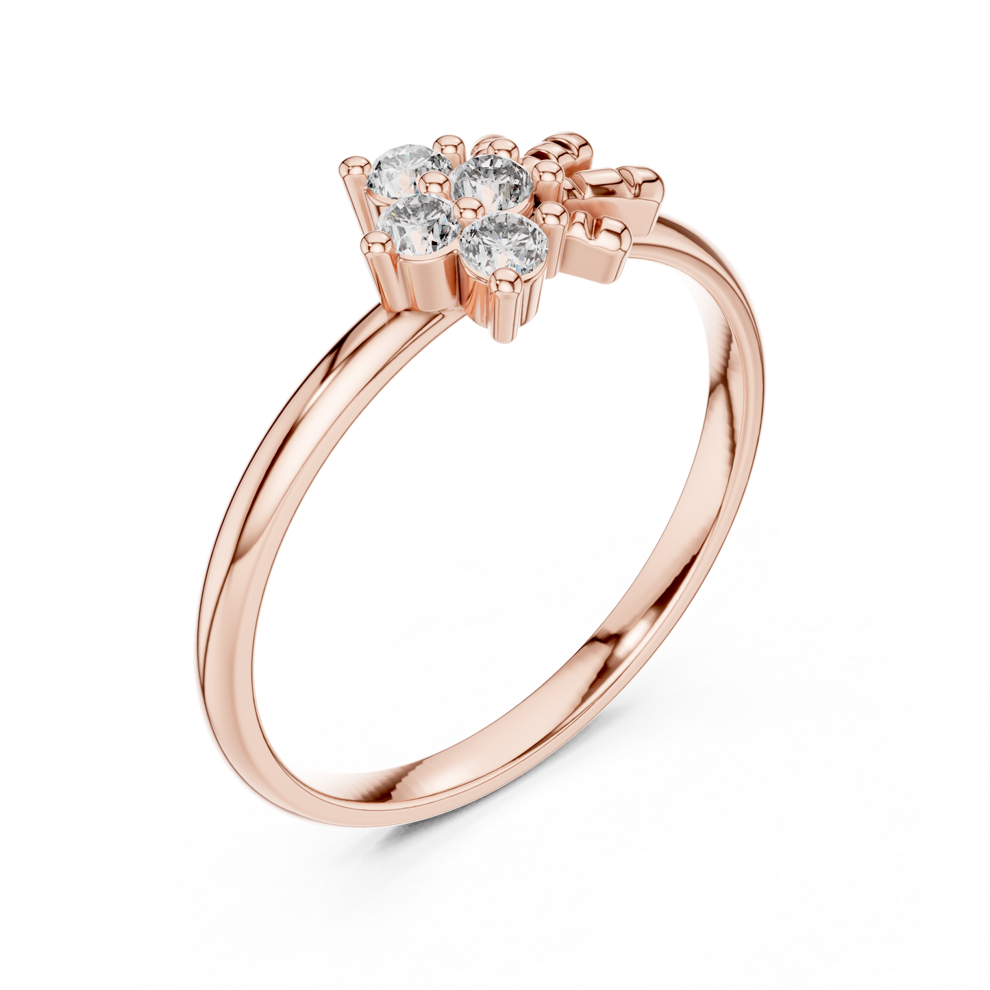 Sunburst Cluster Lab Grown Diamond Ring in 14k Yellow Gold