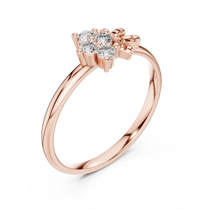 Sunburst Cluster Lab Grown Diamond Ring in 14k Yellow Gold
