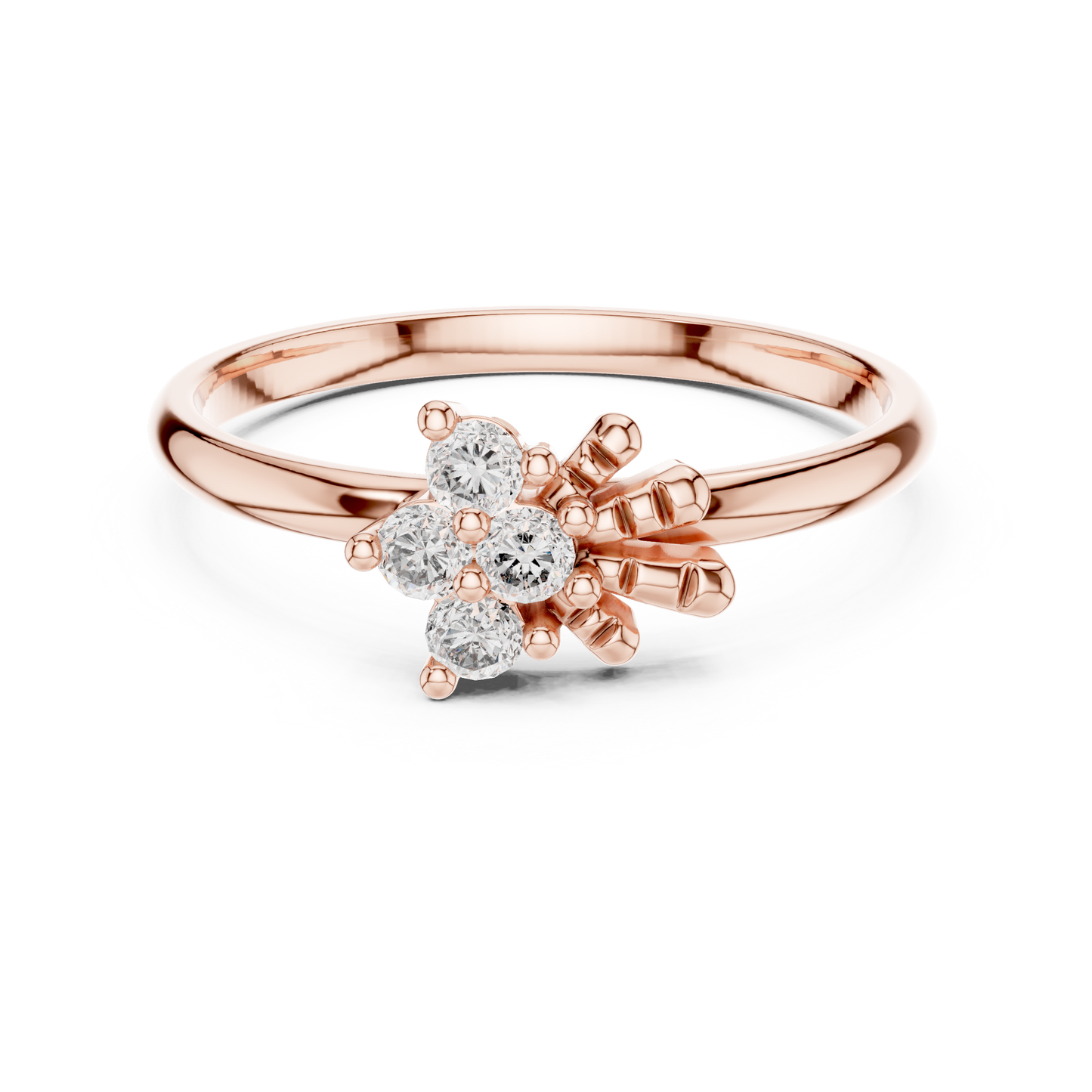 Sunburst Cluster Lab Grown Diamond Ring in 14k Yellow Gold