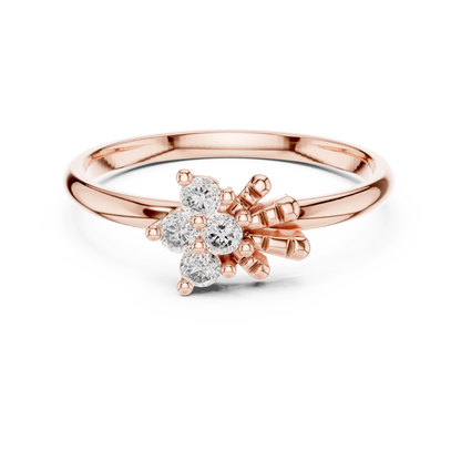 Sunburst Cluster Lab Grown Diamond Ring in 14k Yellow Gold