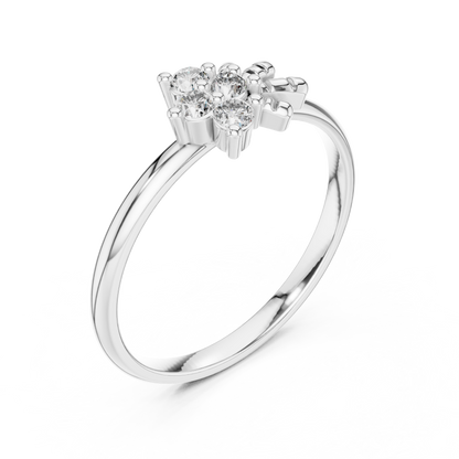 Sunburst Cluster Lab Grown Diamond Ring in 14k Yellow Gold