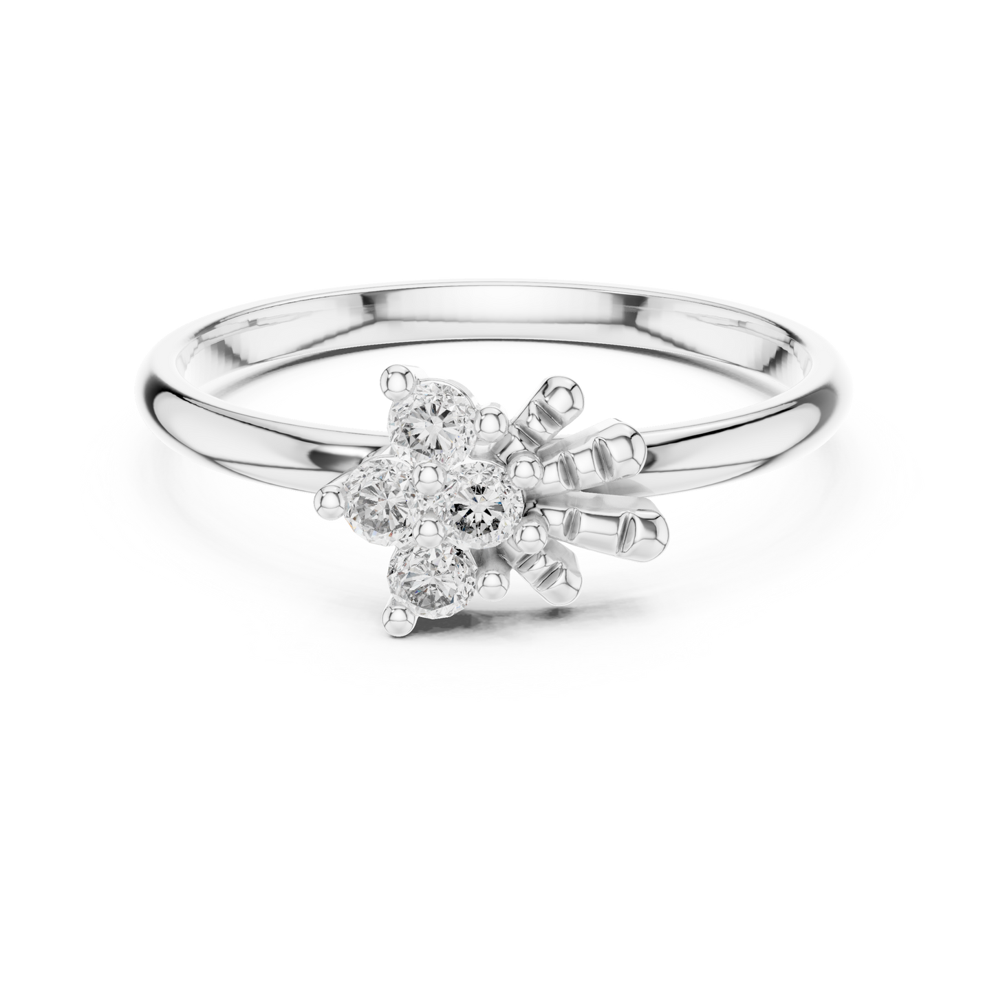 Sunburst Cluster Lab Grown Diamond Ring in 14k Yellow Gold