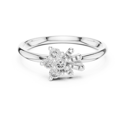 Sunburst Cluster Lab Grown Diamond Ring in 14k Yellow Gold