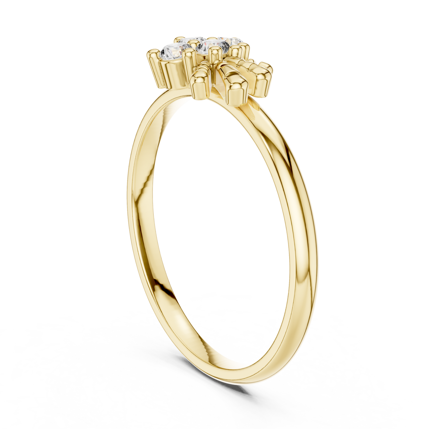 Sunburst Cluster Lab Grown Diamond Ring in 14k Yellow Gold