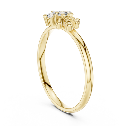 Sunburst Cluster Lab Grown Diamond Ring in 14k Yellow Gold