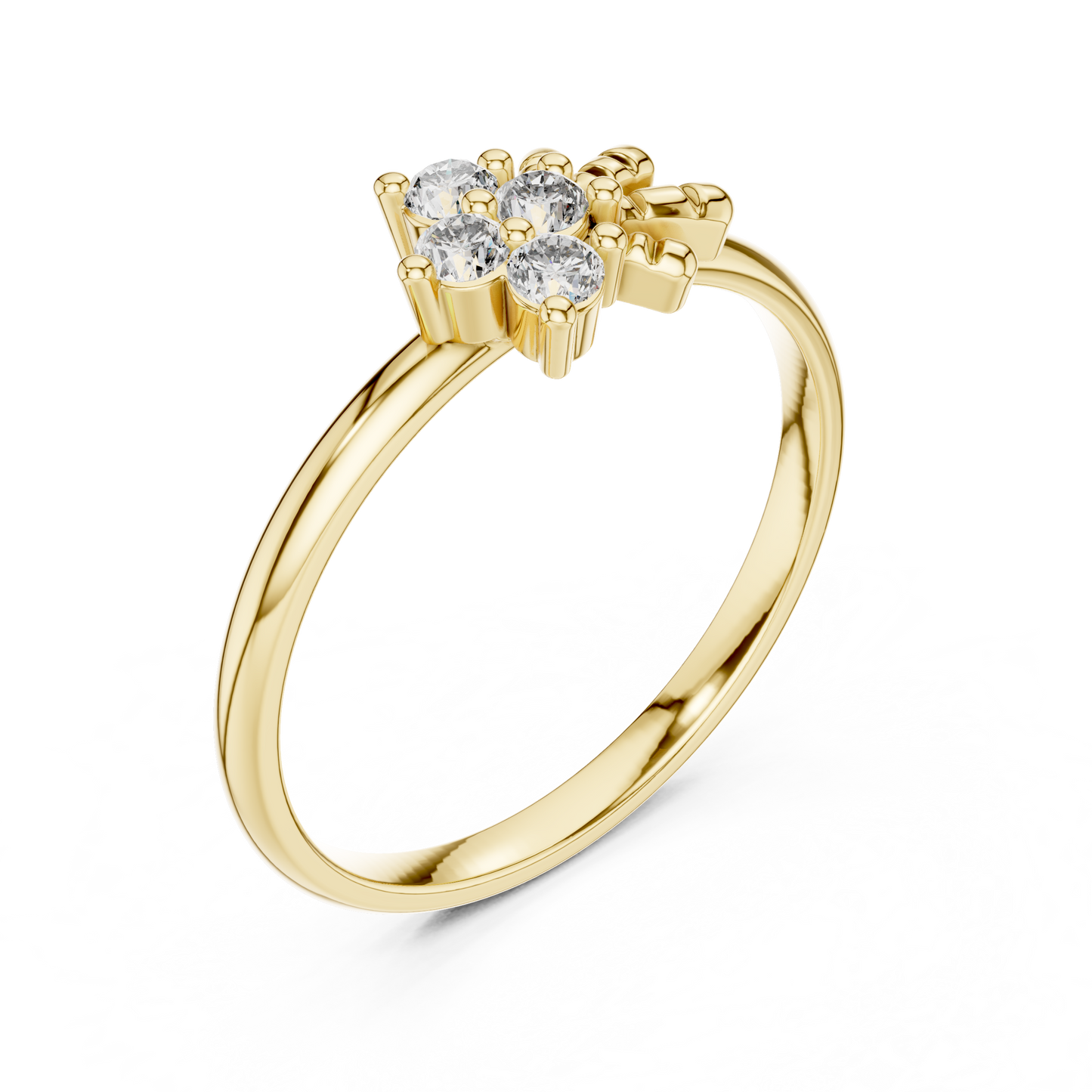 Sunburst Cluster Lab Grown Diamond Ring in 14k Yellow Gold