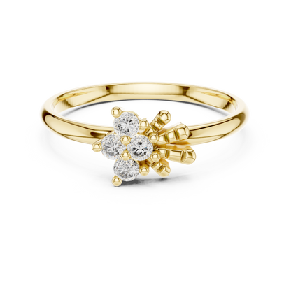 Sunburst Cluster Lab Grown Diamond Ring in 14k Yellow Gold