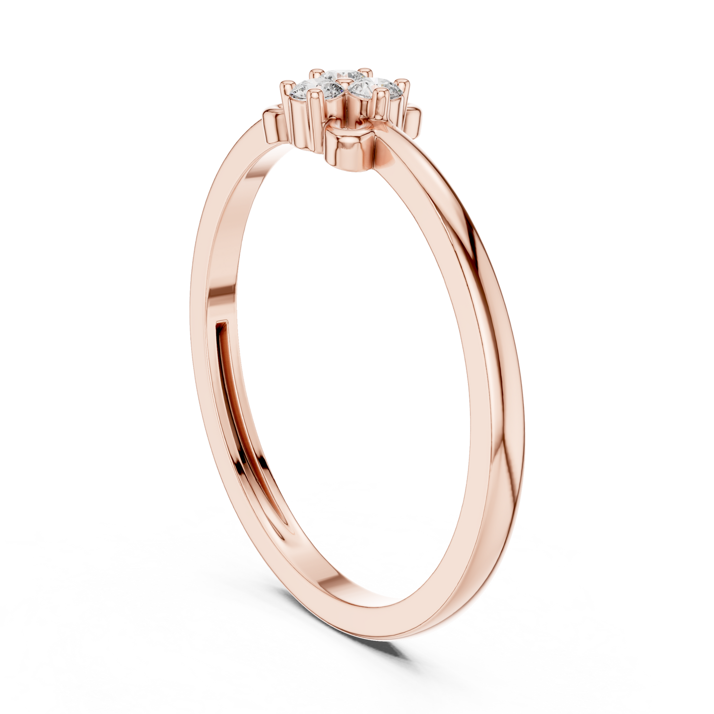 Trillion Style Cluster Minimalist Lab Grown Diamond Ring
