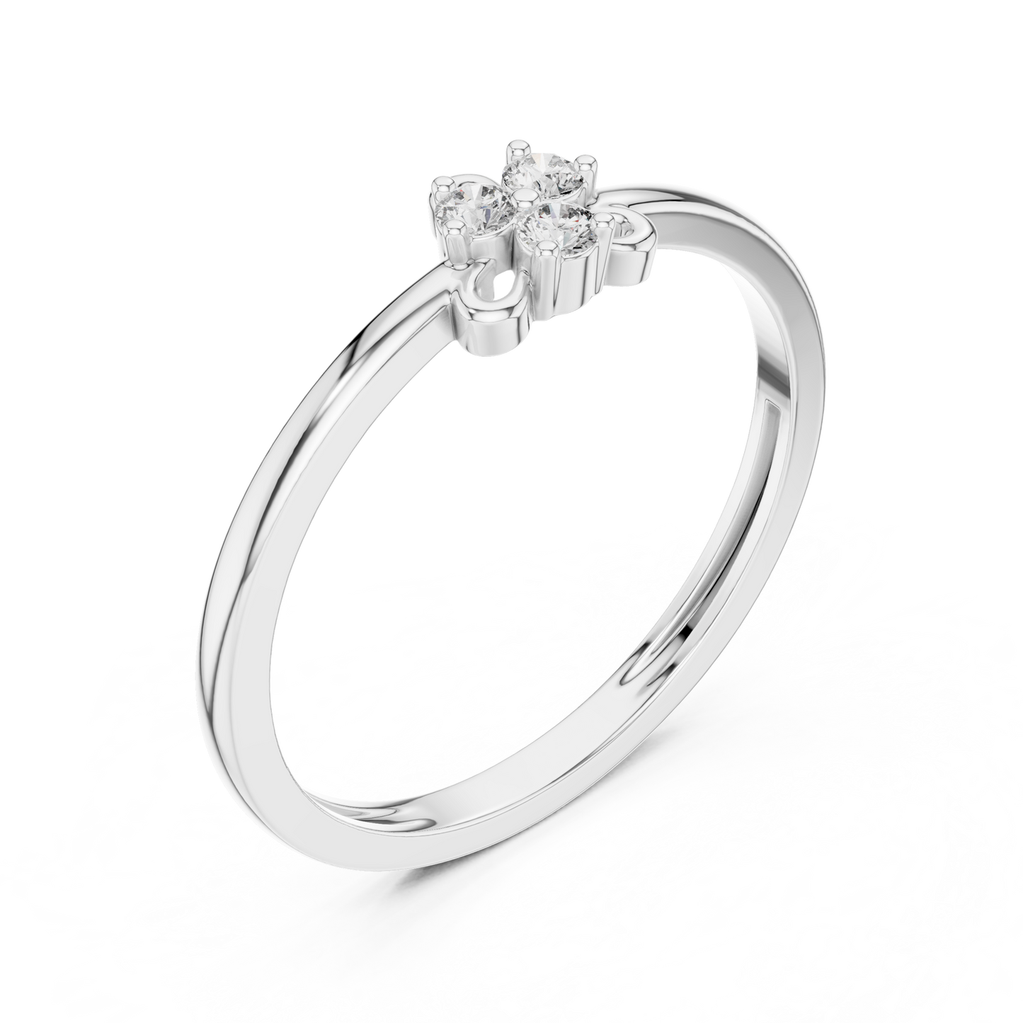 Trillion Style Cluster Minimalist Lab Grown Diamond Ring