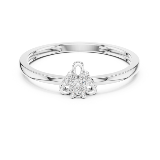 Geometric Trio Lab Grown Diamond Ring in 14k Rose Gold