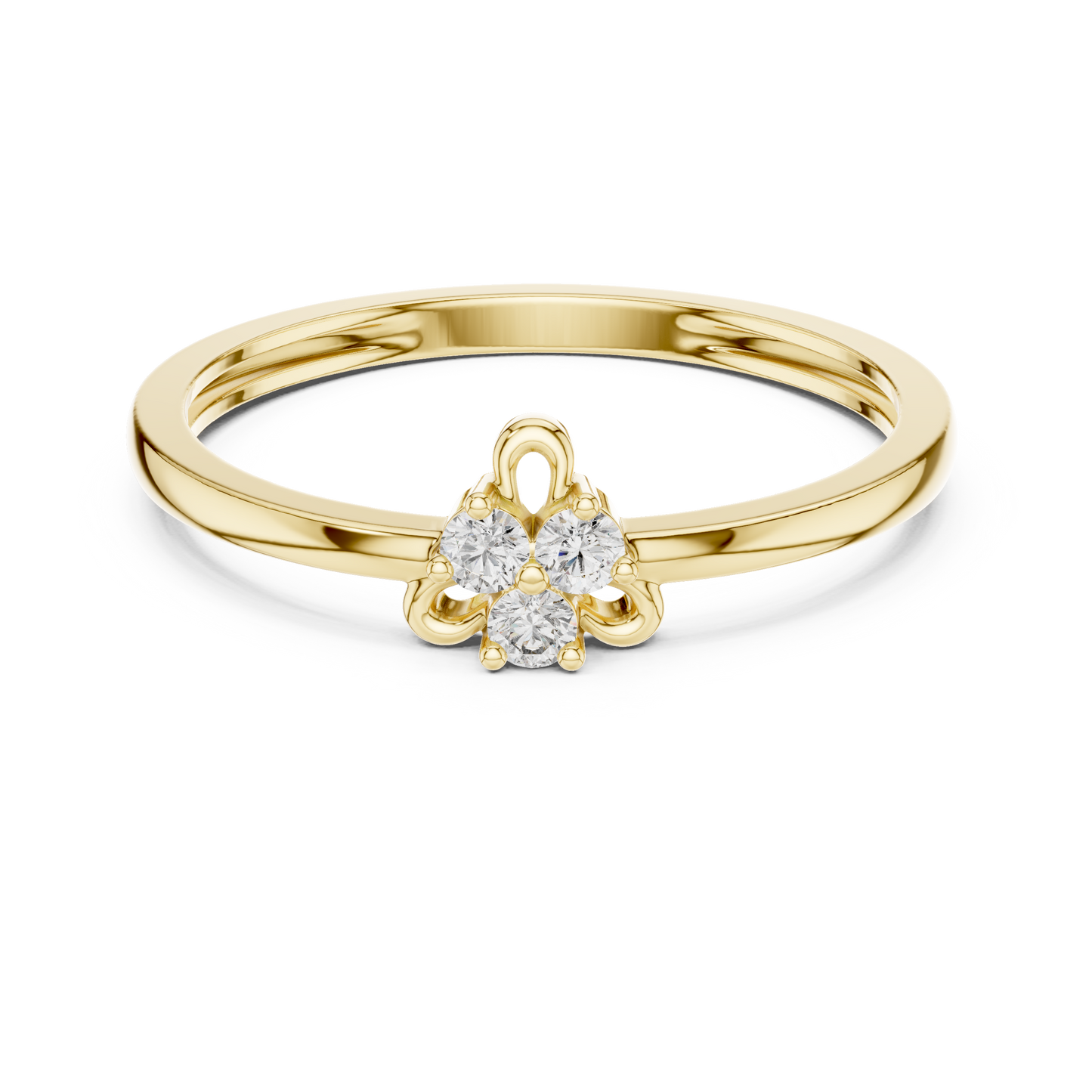 Trillion Style Cluster Minimalist Lab Grown Diamond Ring