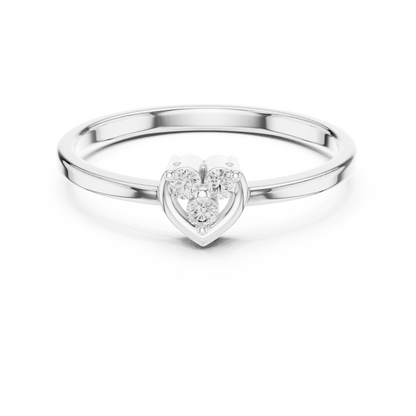 Heart Shaped Lab Grown Diamond Cluster Ring
