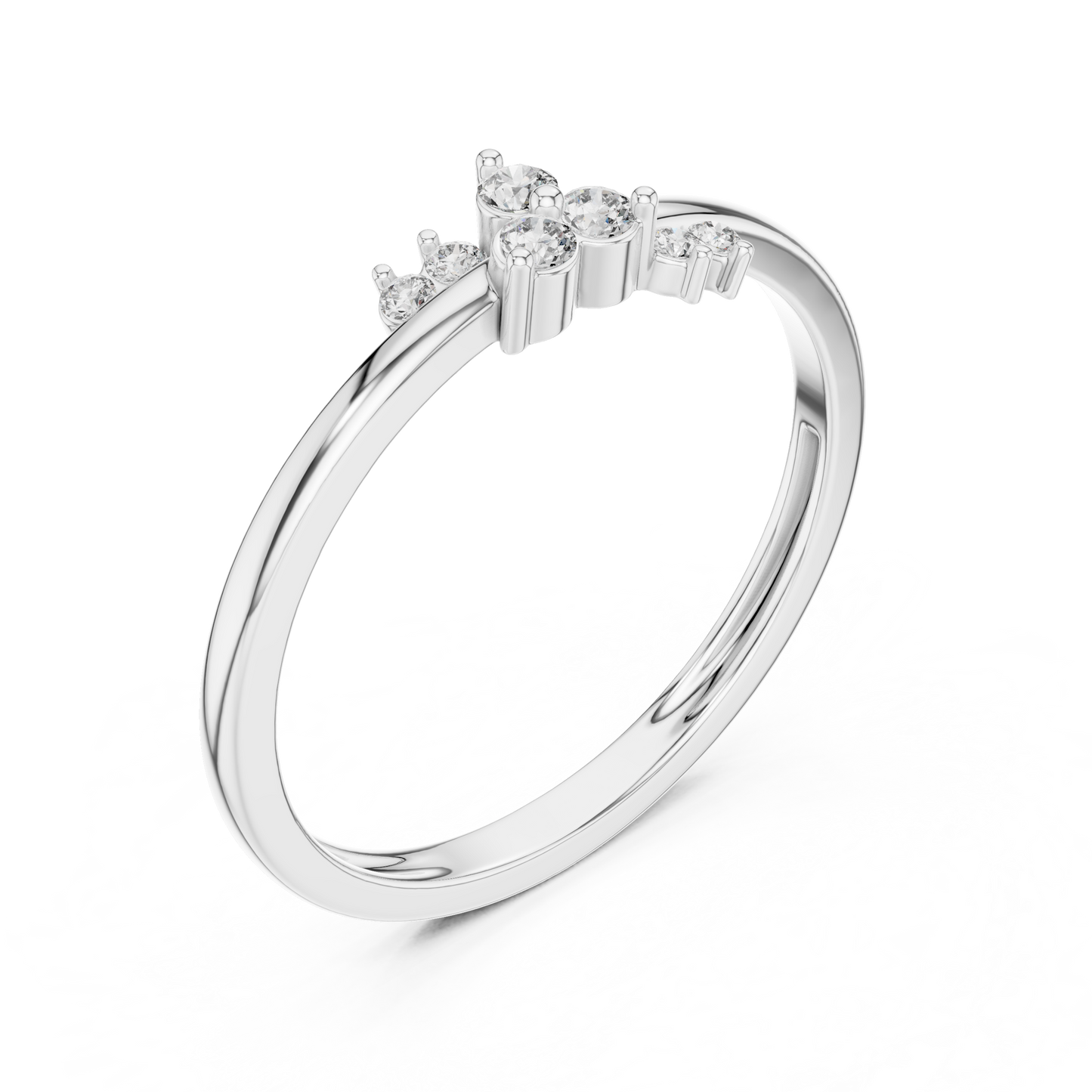 Minimalist Dainty Lab Grown Diamond Cluster Ring
