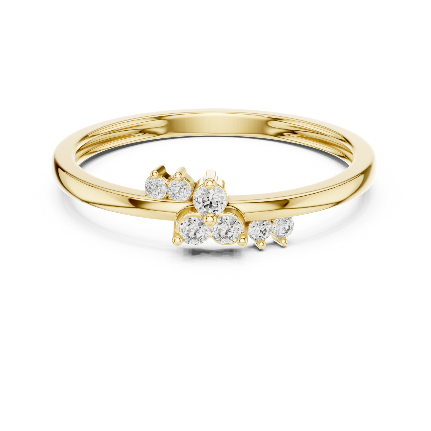 Minimalist Dainty Lab Grown Diamond Cluster Ring