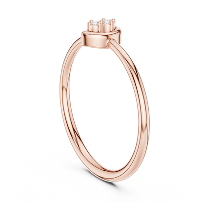 Dainty Marquise Frame Lab Grown Diamond Two Stone Ring