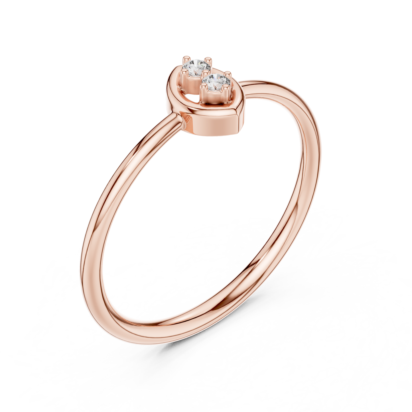 Dainty Marquise Frame Lab Grown Diamond Two Stone Ring