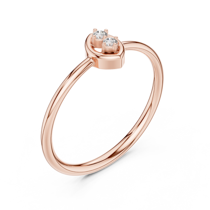 Dainty Marquise Frame Lab Grown Diamond Two Stone Ring