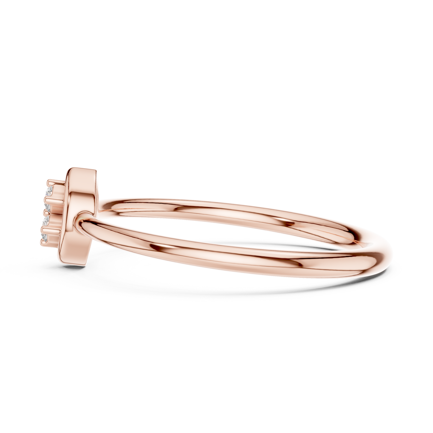 Dainty Marquise Frame Lab Grown Diamond Two Stone Ring