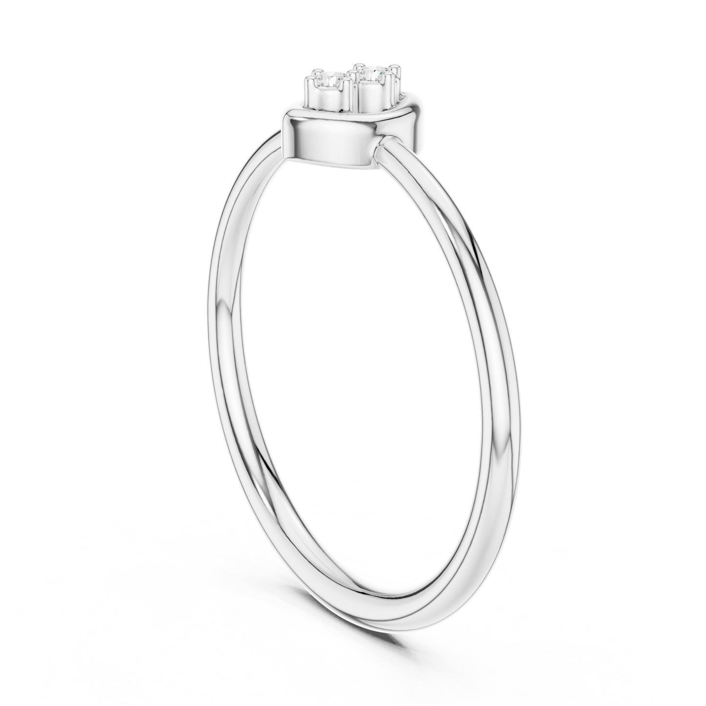 Dainty Marquise Frame Lab Grown Diamond Two Stone Ring