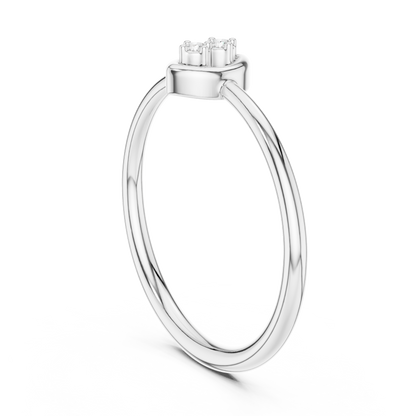 Dainty Marquise Frame Lab Grown Diamond Two Stone Ring