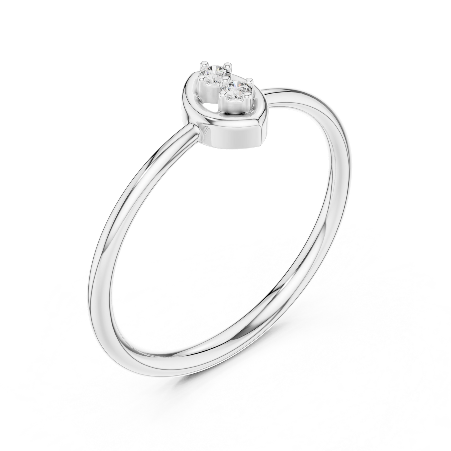 Dainty Marquise Frame Lab Grown Diamond Two Stone Ring