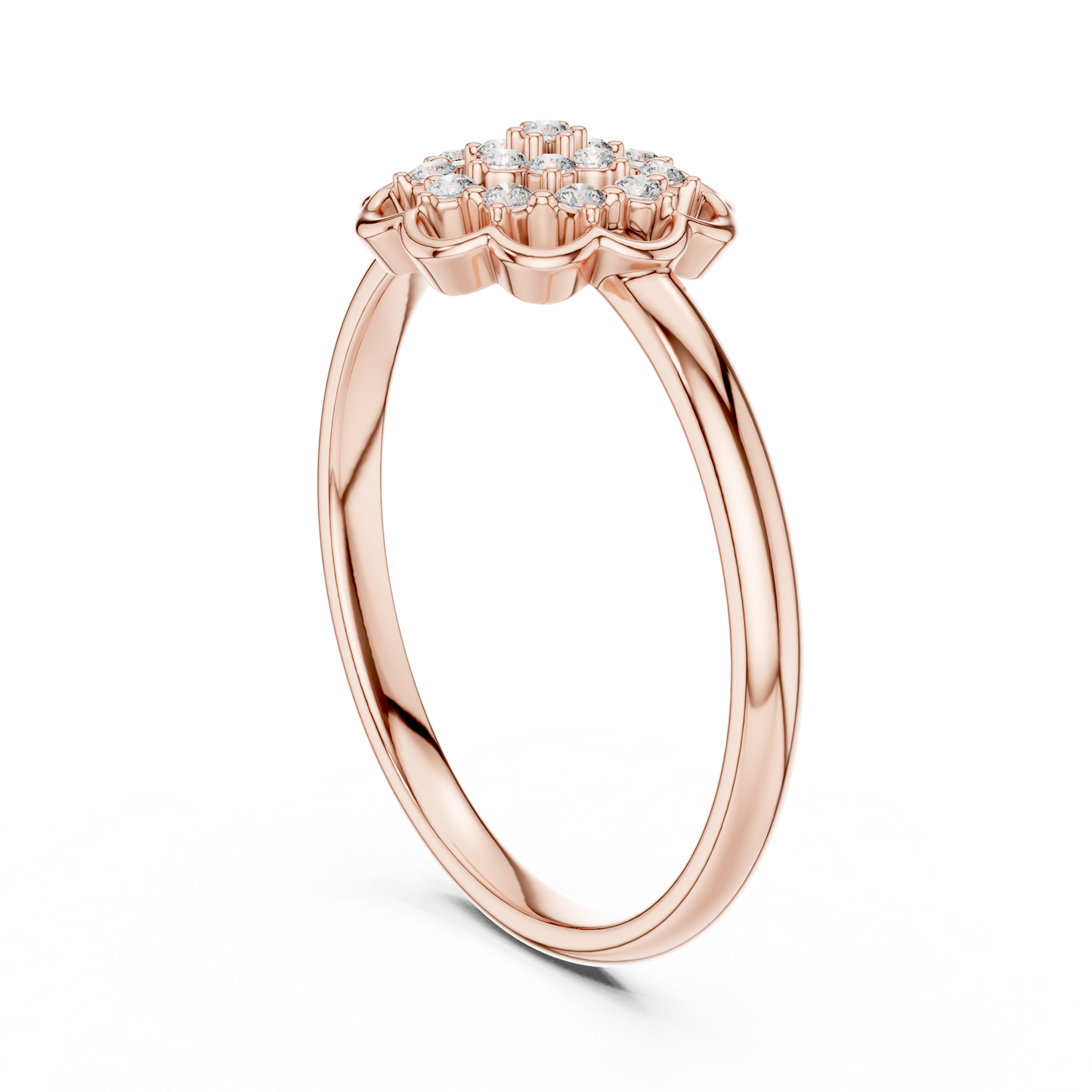 Floral Medallion Round Lab Grown Diamond Ring