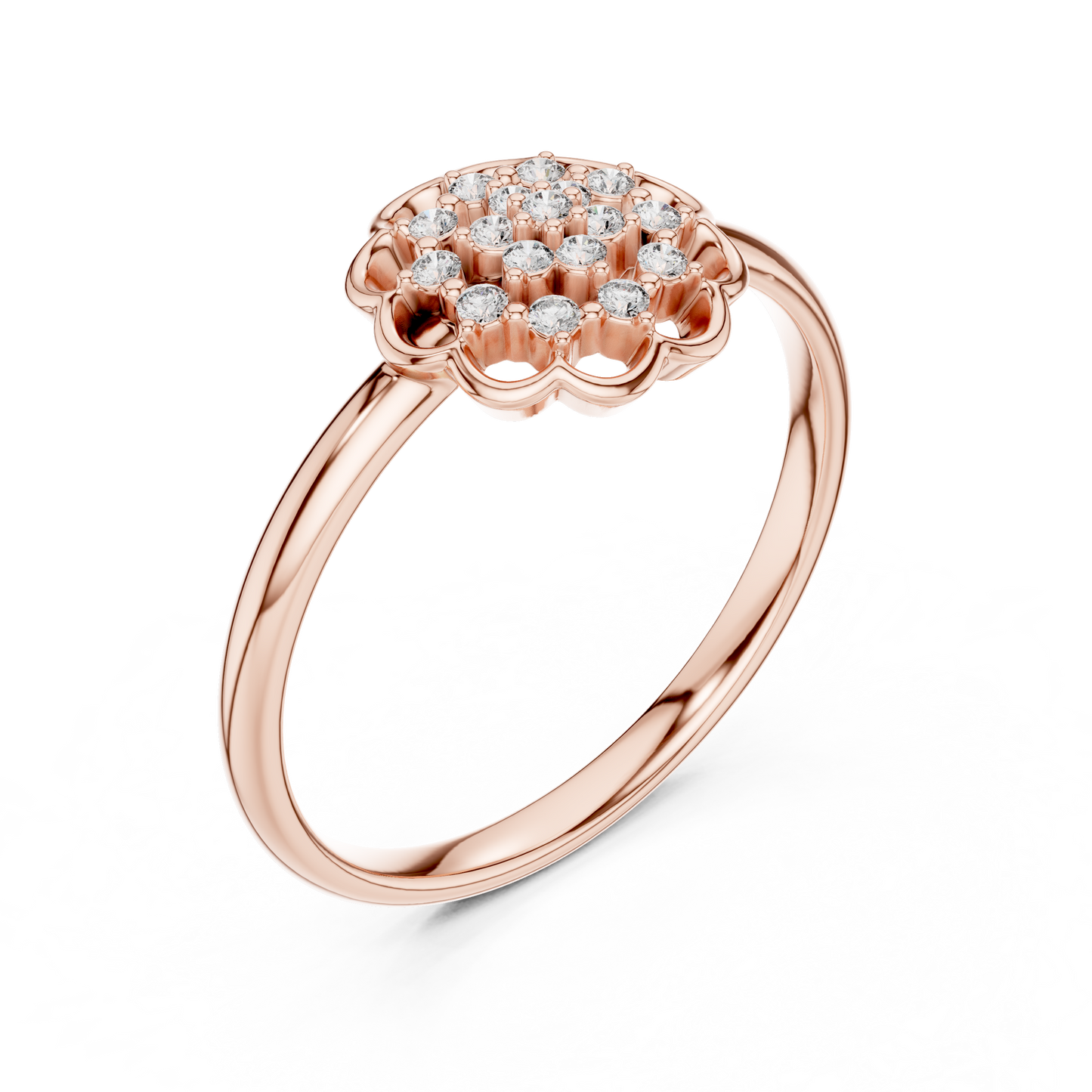 Floral Medallion Round Lab Grown Diamond Ring